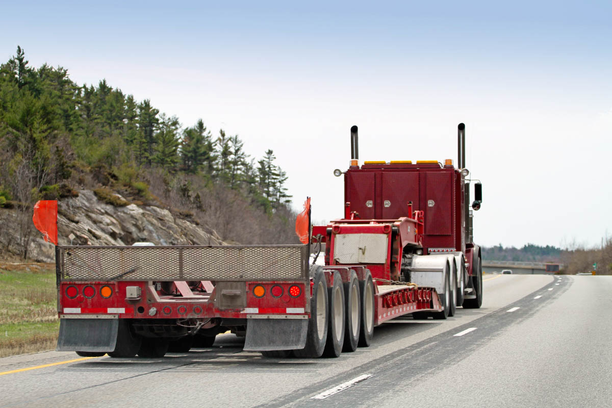 A red heavy haul truck